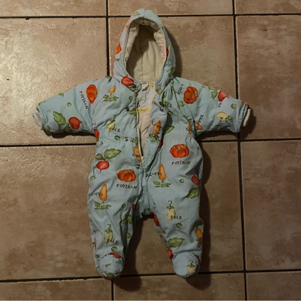 Catimini Light Blue veggie Print Footie